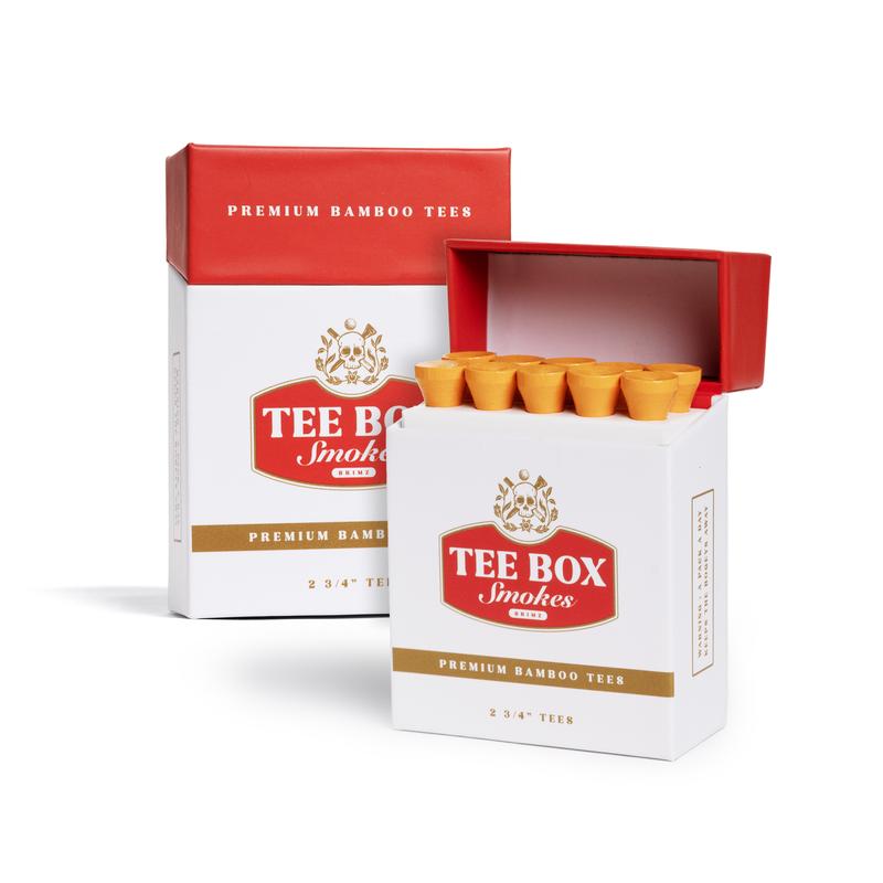 Tee Box Smokes - Premium Bamboo Golf Tees - Funny Cigarette-Style Gift for Men & Women - Reusable Magnetic Box