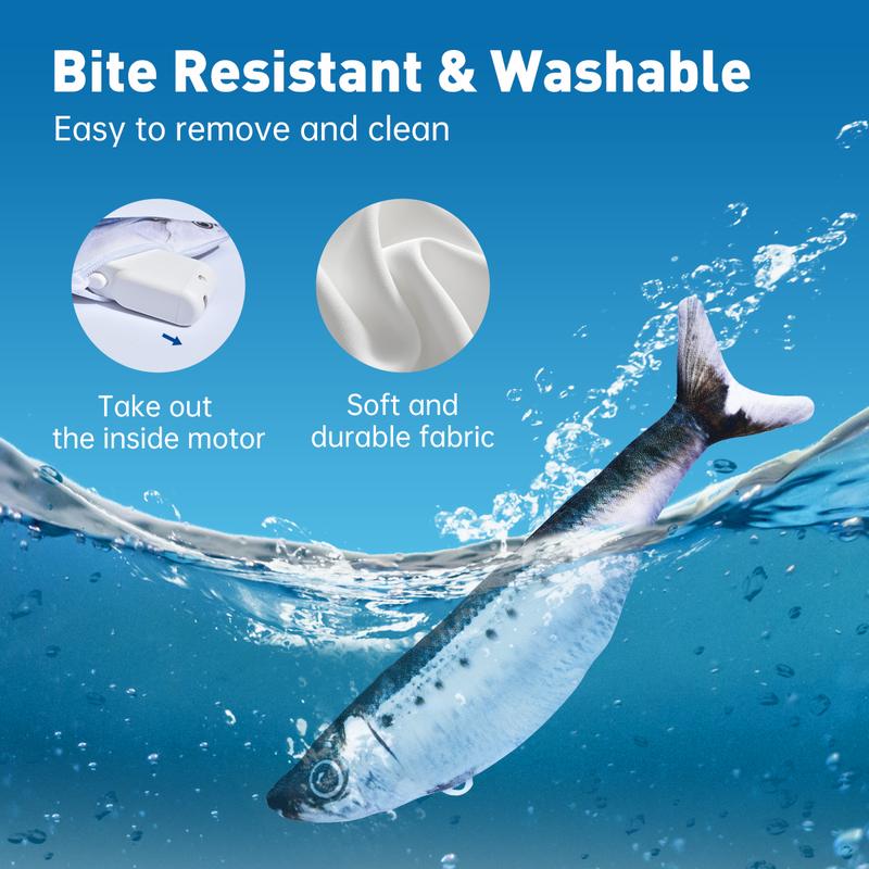 Bite-Sized Realistic Flopping Fish Cat Toys, 3 Pack, Interactive Cat Toys for All Breeds,