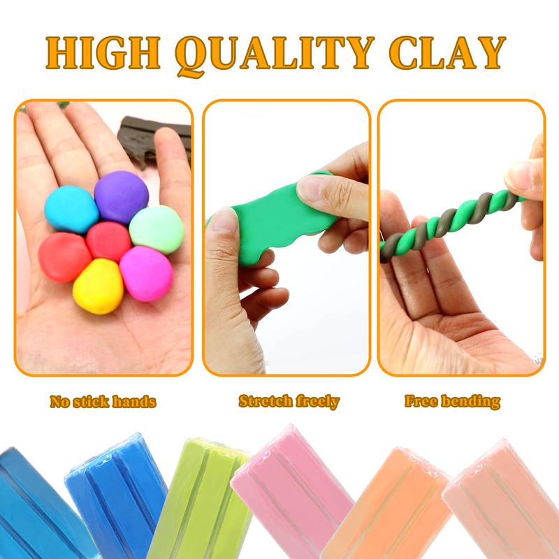 Artecho Polymer Clay, Modeling Kit with Clay Sculpting Tools and Accessories for DIY crafts, Jewelry Design, and Art Sculpture