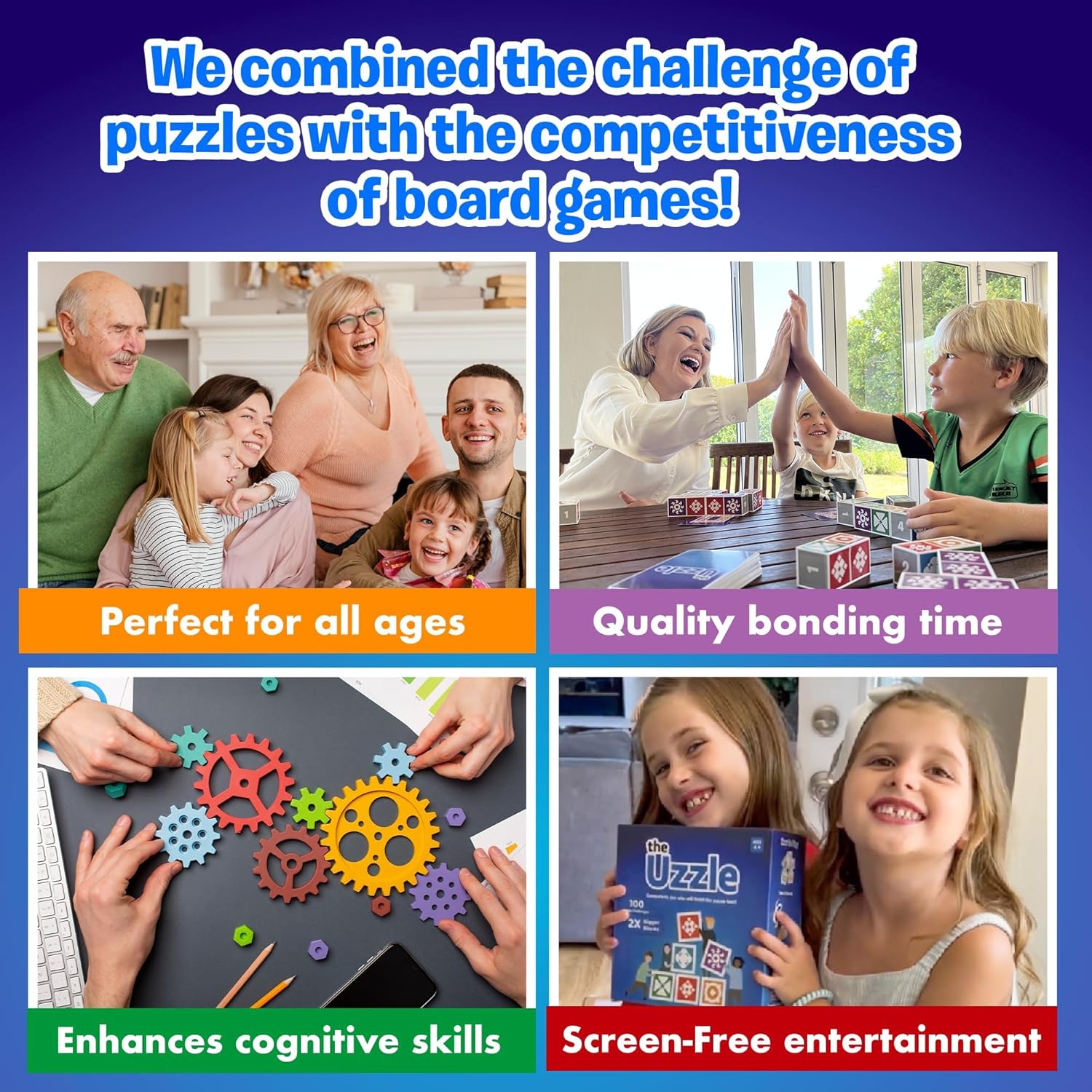 The Uzzle Original Board Game, Popular Family Board Games for Kids & Adults, Suitable for Children& Adults