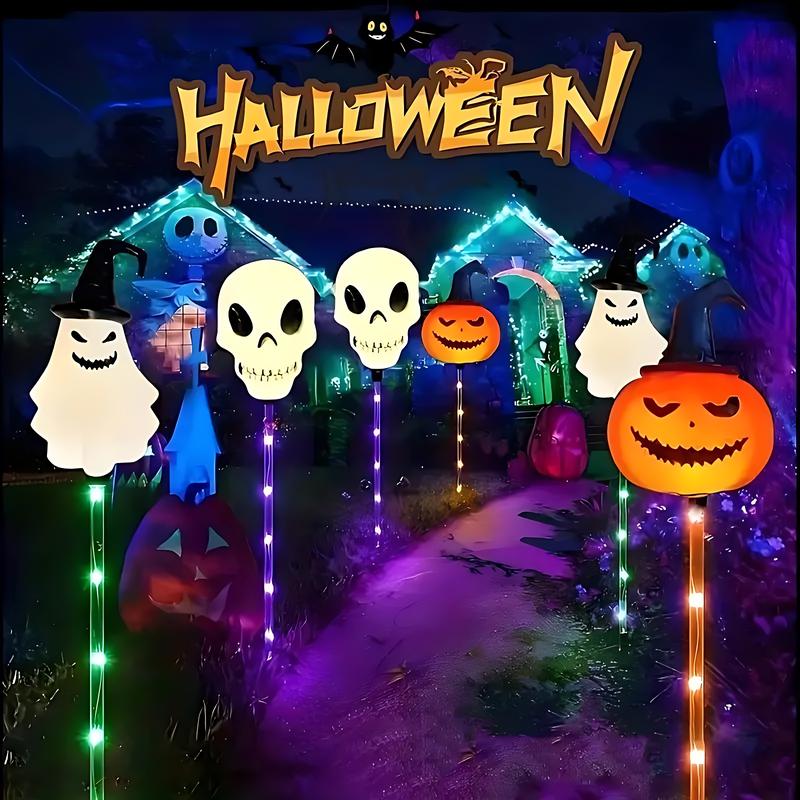 Halloween Solar Garden Lights, Pumpkin, Skeleton, Ghost Ground Plug Solar LED Lights, Garden, Porch Decorative Lights,