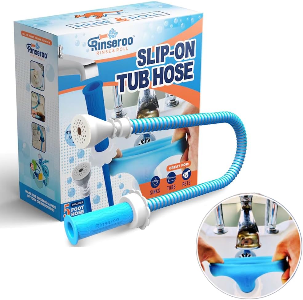 No-Install Tub Faucet Sprayer – 5 ft. Shower HoseTub Spout Attachment , Hair Washing, Baby Bath, Pet Care