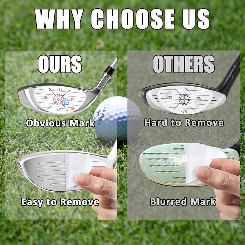 Arttodo Golf Impact Tape, Golf Impact Sticker, Golf Ball Tracker, Self-Teaching Sweet Spot and Consistency Analysis,