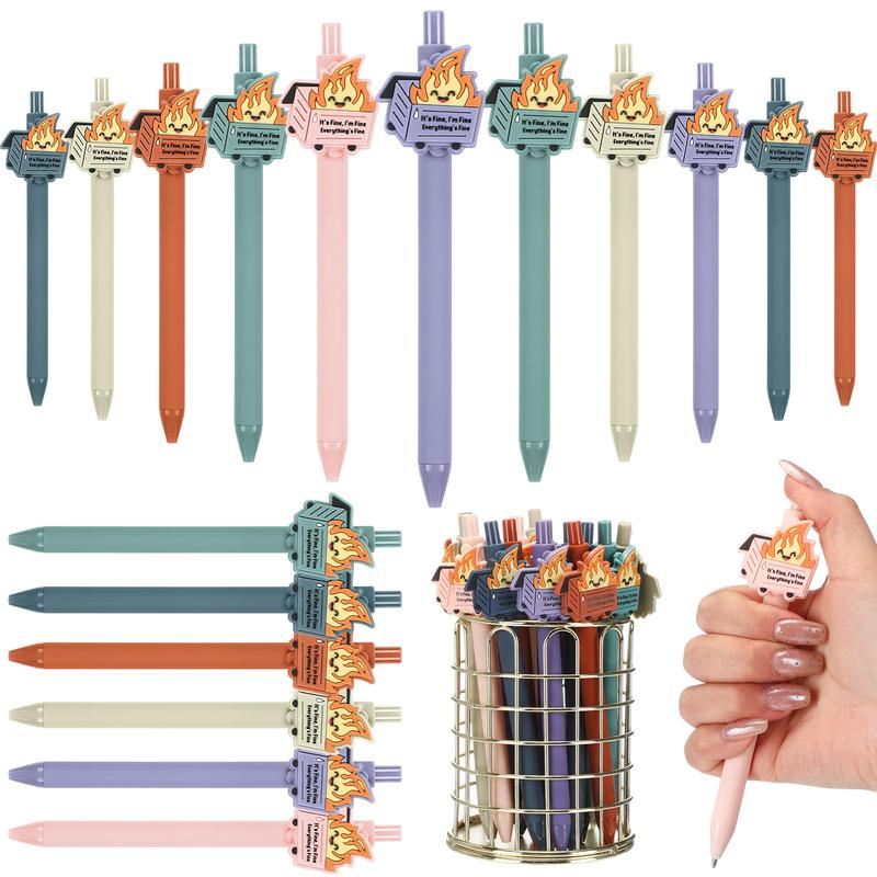 Dumpster Fire Pens Funny Luminous Ballpoint Pen Emotional Support Dumpster Fire Back to School Gift Employee Appreciation Gift Positive Gift for Coworkers Teacher Student School Ofiice Home Supplies