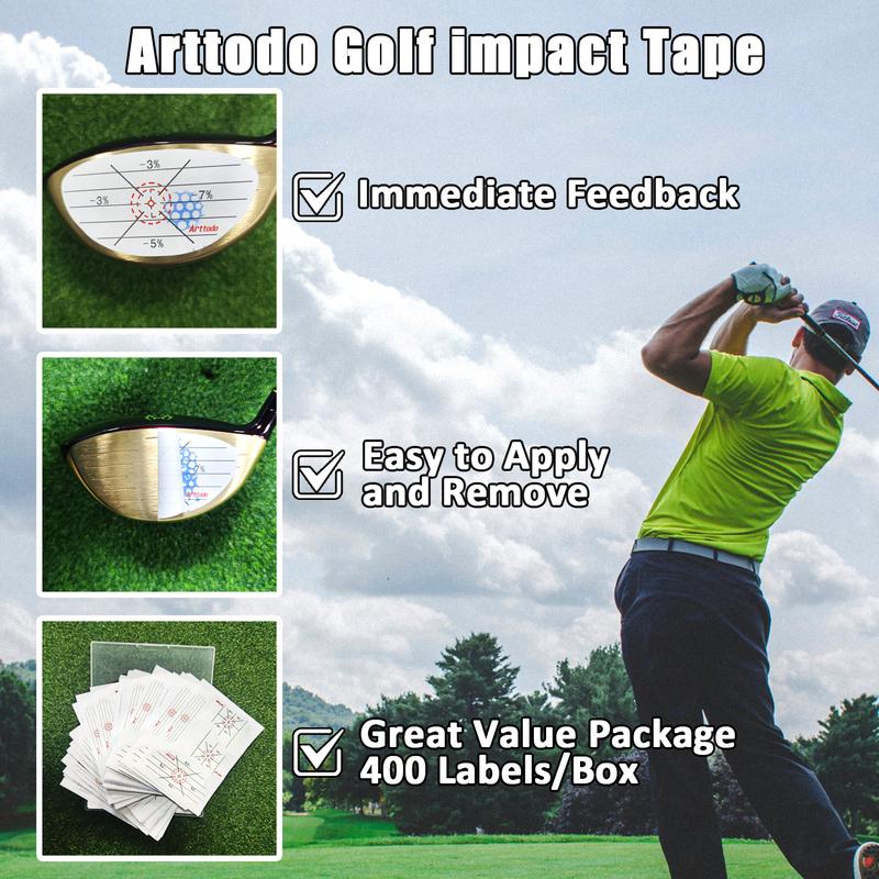 Arttodo Golf Impact Tape, Golf Impact Sticker, Golf Ball Tracker, Self-Teaching Sweet Spot and Consistency Analysis,