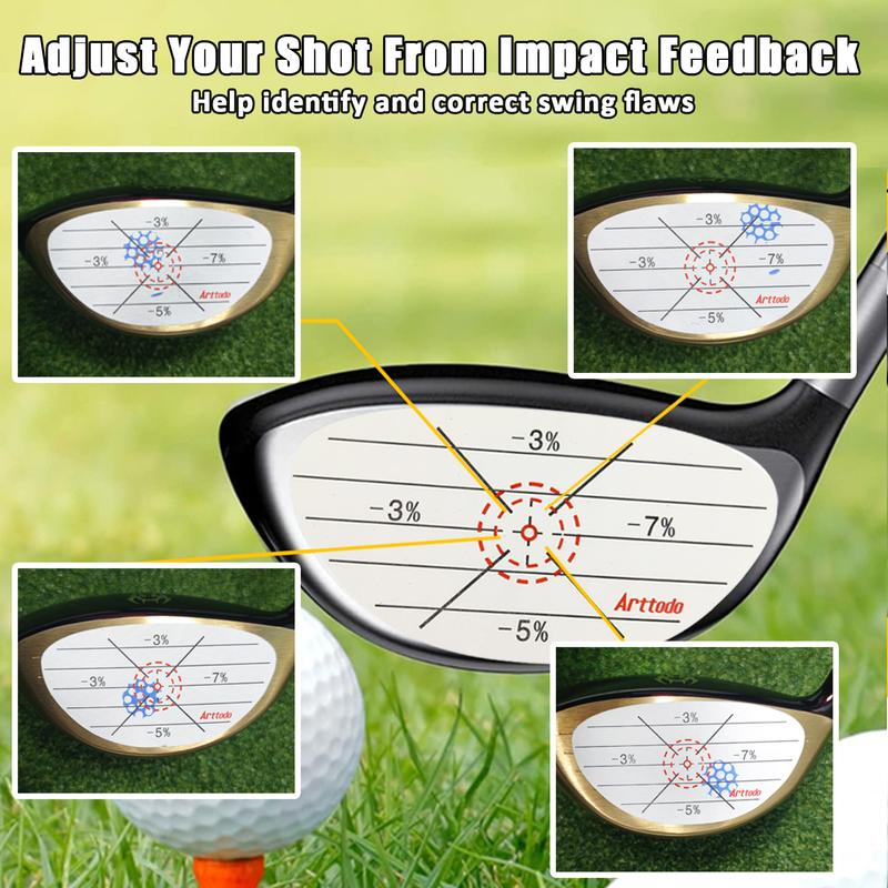 Arttodo Golf Impact Tape, Golf Impact Sticker, Golf Ball Tracker, Self-Teaching Sweet Spot and Consistency Analysis,