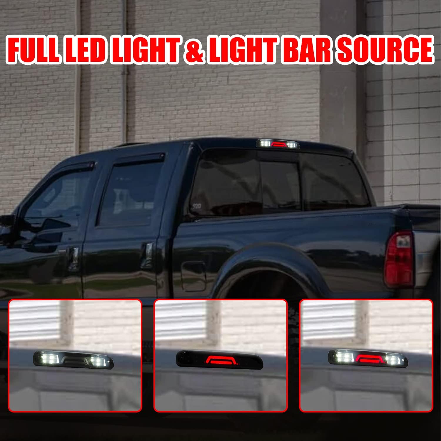 Fit For 99-16 Ford F250 F350 Super Duty Cargo LED Third 3rd Brake Light Clear