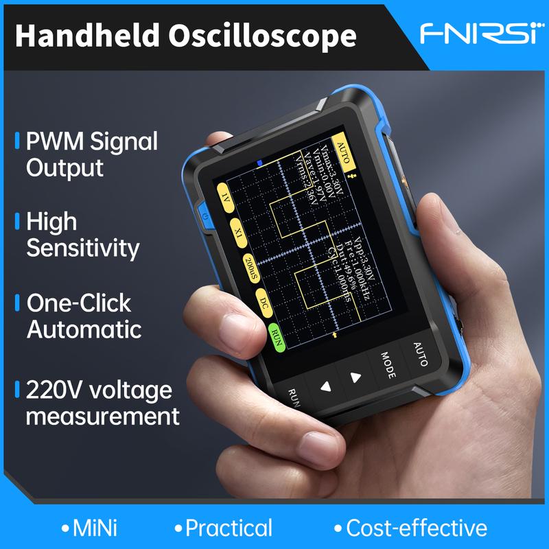 FNIRSI DSO152 Mini Handheld Digital Osciloscopio 2.5MSa/s 200KHz Analog Bandwidth 800VPP Support Firmware Upgrade PWM Output