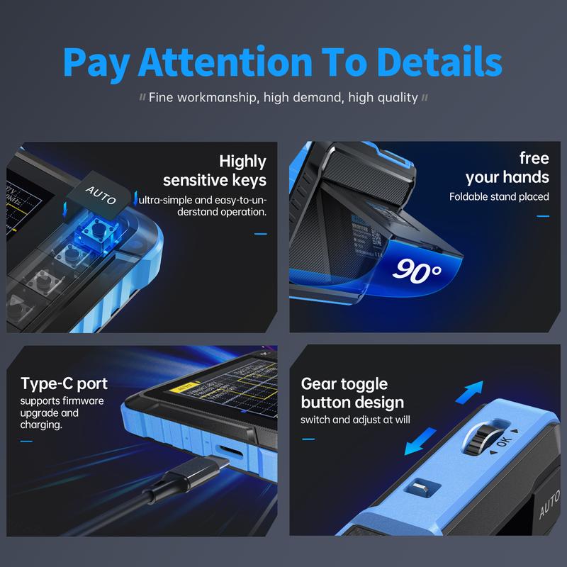 FNIRSI DSO152 Mini Handheld Digital Osciloscopio 2.5MSa/s 200KHz Analog Bandwidth 800VPP Support Firmware Upgrade PWM Output