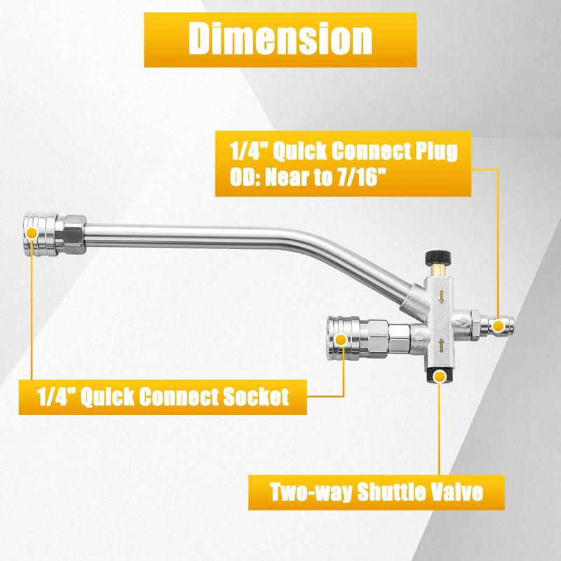 Tool Daily Foam Cannon Dual Connector, Mini Foam Cannon for Pressure Washer, 5 Power Washer Spray Nozzle Tips, 1/4 Inch Quick Connect