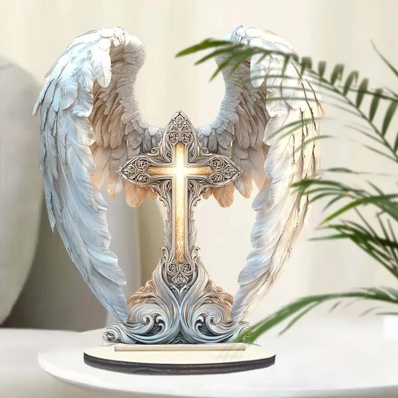 Angel Wing Design Cross Decoration