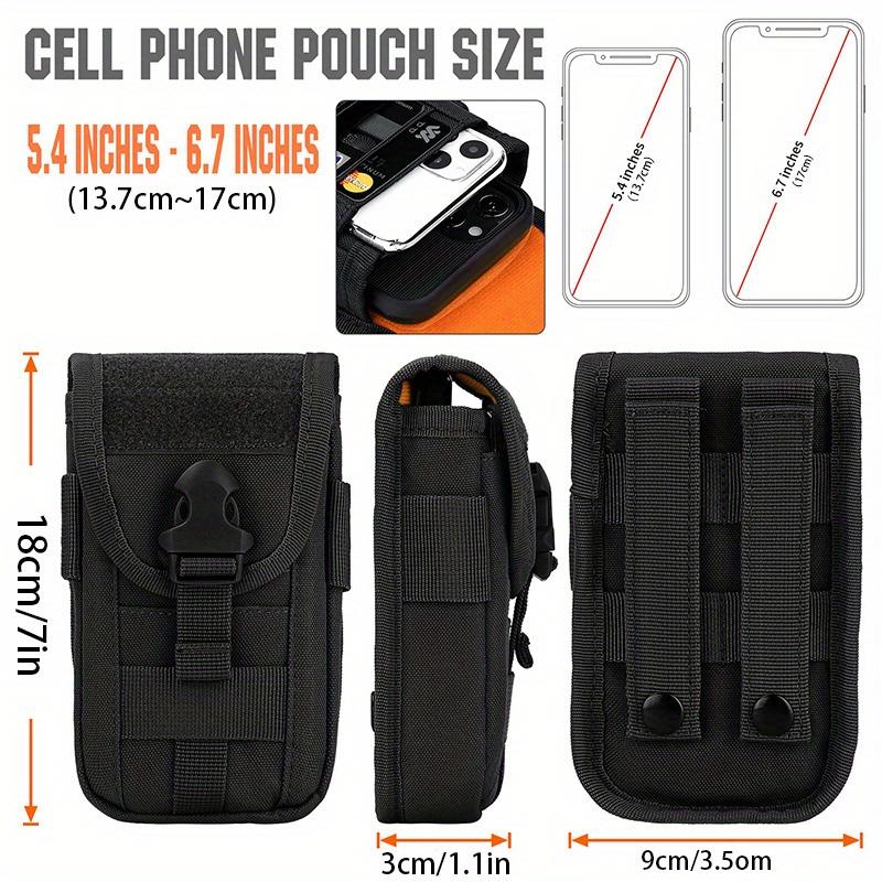 Phone Holster Pouch, Gadget Waist Bag Molle Attachment Belt Holder Bag with US Flag Patch and water bottle buckle for 4.7