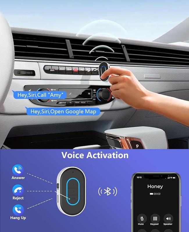 Bluetooth Audio Receiver, 1 count Wireless FM Transmitter, Car Bluetooth Transmitter, AUX Input Bluetooth Sound Adapter For Car