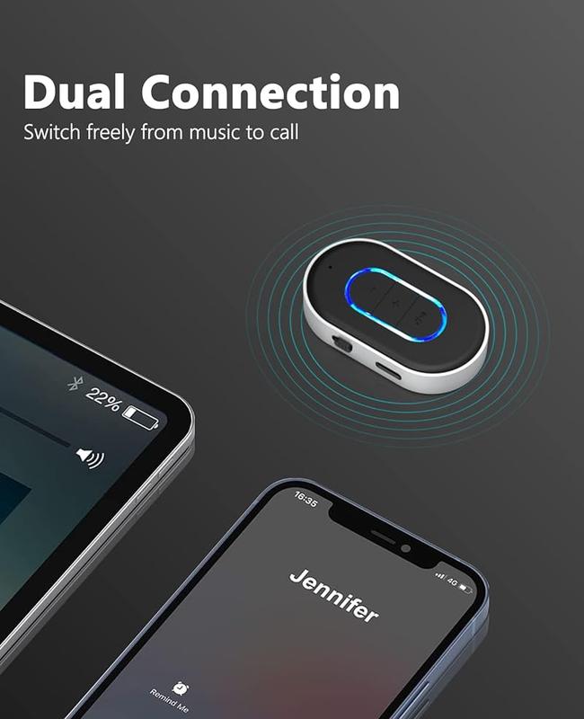 Bluetooth Audio Receiver, 1 count Wireless FM Transmitter, Car Bluetooth Transmitter, AUX Input Bluetooth Sound Adapter For Car