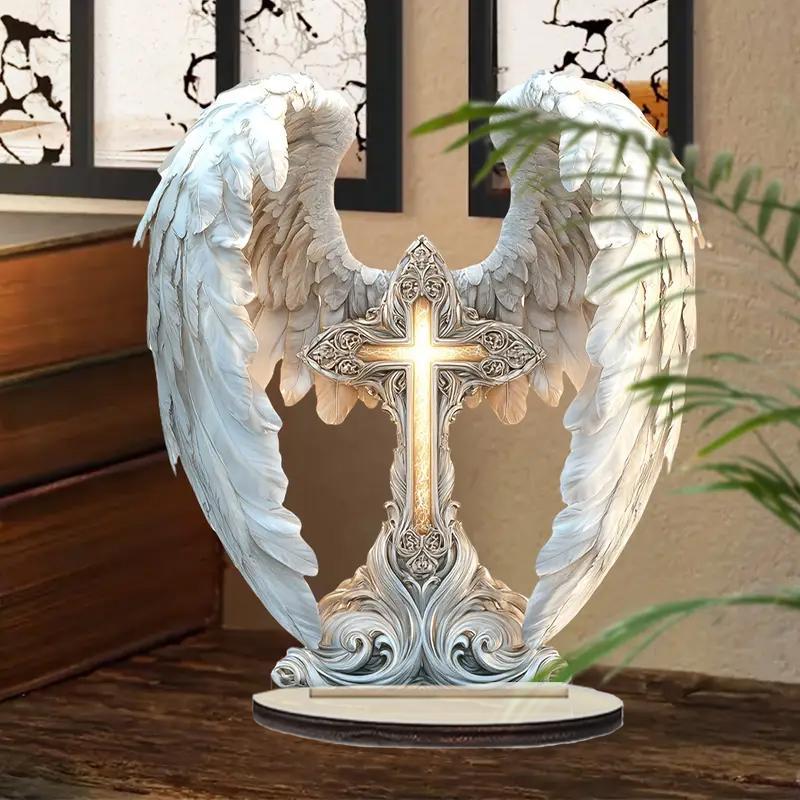 Angel Wing Design Cross Decoration