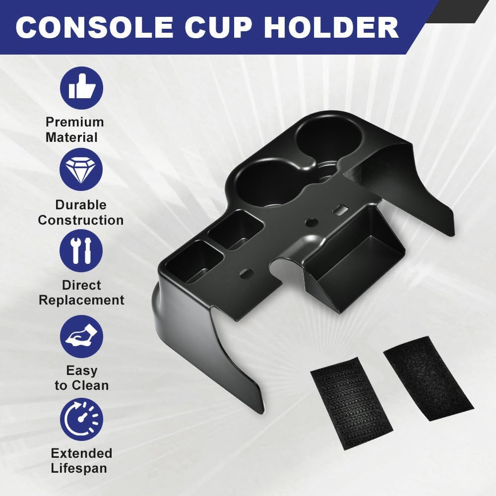 Center Console Cup Holder Compatible with 1999-2001 Ford Super Duty Truck F250/F350/F450/F550 ABS Center Console Organizer Attachment Add-On