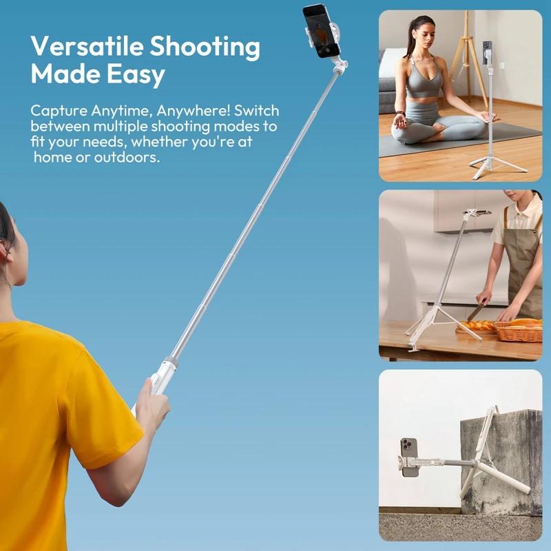 Ulanzi TT88 Overhead Selfie Stick 1.44M with MagSafe Clamp Photograph Tripod for Phone Livestreaming Vlog with Remote Control