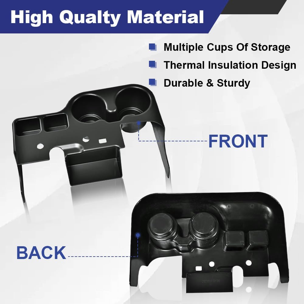 Center Console Cup Holder Compatible with 1999-2001 Ford Super Duty Truck F250/F350/F450/F550 ABS Center Console Organizer Attachment Add-On
