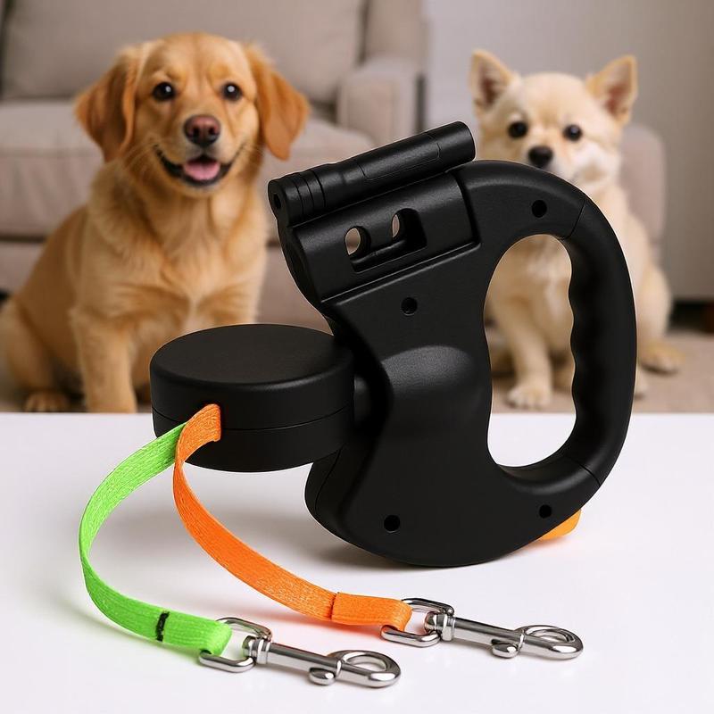 Tangle-Free Dual Dog Leash with 360° Swivel Head – , 10ft Retractable Leash, Lightweight Anti-Wear Handle,Puppy essentials