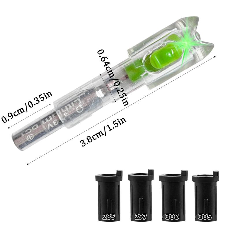 6pcs Lighted Crossbow Nocks For .285/.297/.300/.305 Inch Arrows Green Multi Angle Application General Use Red Dot Scope