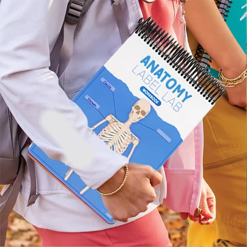 Anatomy Label Workbook, 1 Piece Skeleton Body Structure Diagram Anatomy Label Workbook, Educational Supplies for Students Learning, Learning Materials, School Supplies, Teaching Supplies, Learning Tool