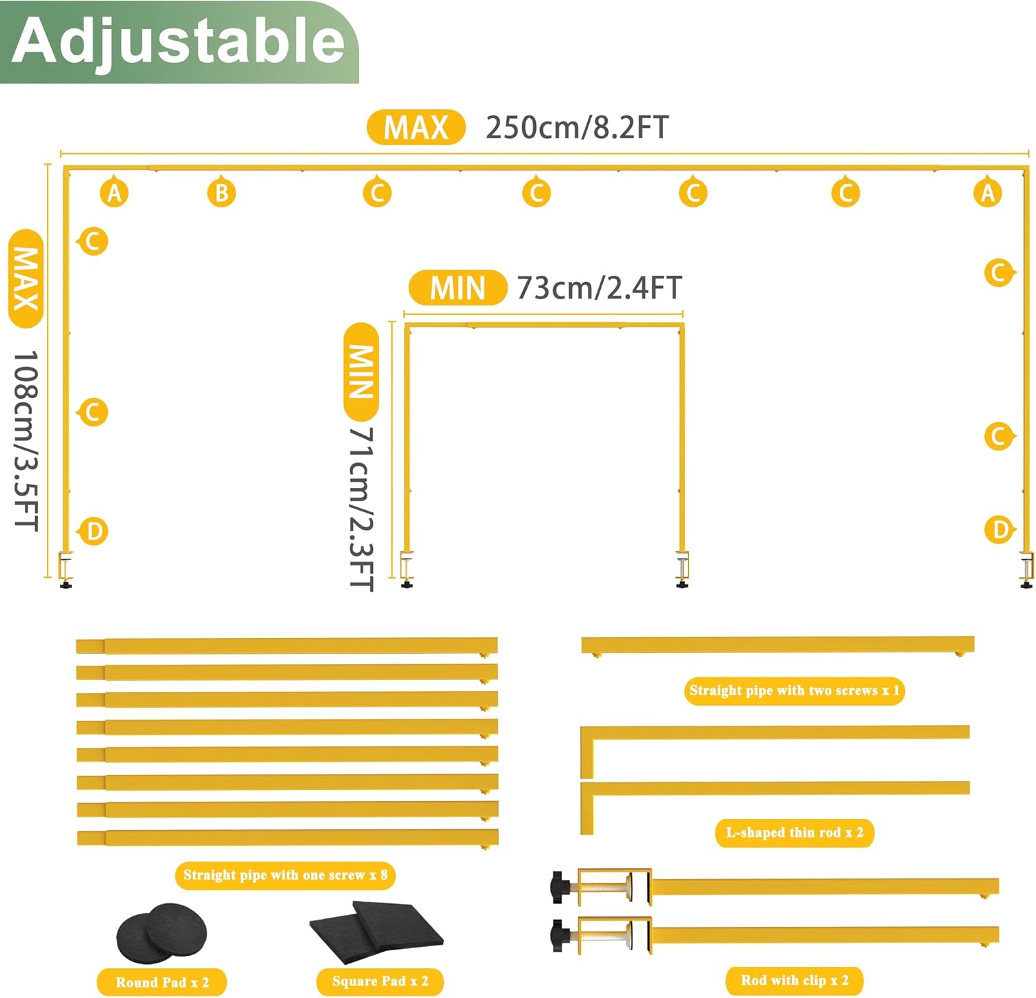 Putros Over The Table Rod Stand with Clamps 13
