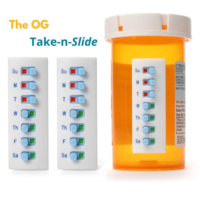2 Count Pack Reusable Take-n-Slide Med Tracker and Reminder