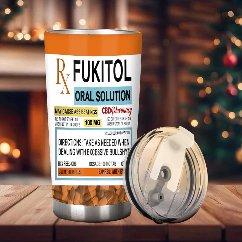 Funny Fukitol Oral Solution Tumbler Coffee Mug Funny Gift Mug For Friends, Coworkers, Humor, Sarcasm, Vacuum Flask-Funny Gift Tumbler