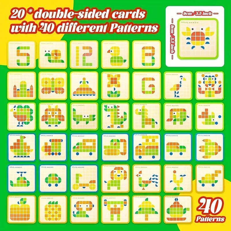 Wooden 3D Geometric Puzzle, 1 Set Colorful Animal Pattern Puzzle Game Toys,Hand-eye Coordination Training Toy, Stem Montessori Puzzle