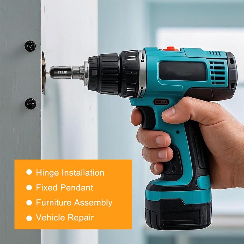 SEESE 2 Pcs Strong Magnetic Screw Ring, 1/4 Inch/ 6.35 mm Universal Magnetic Screw Ring Bit for Hex Screwdriver and Power Bits Screwring Powerbits