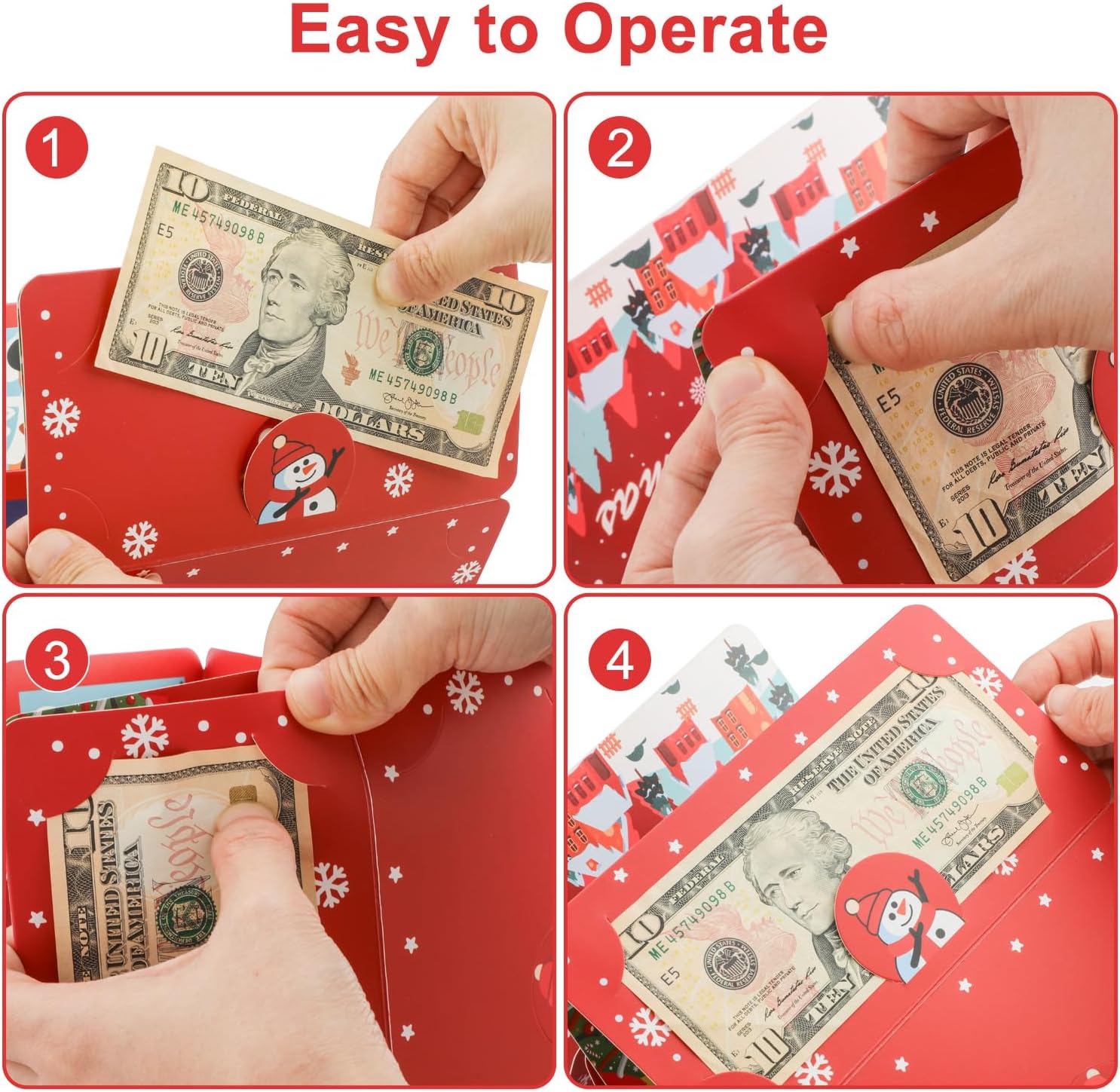 Christmas Cash Gift Envelope, Surprise Money Clip for Men and Women, Cartoon Greeting Card, Fantasy Theme, Money Clip, Creative Cash Gift Wallet, Unique Multifunctional Cash Box for Any Recipient, Cash Envelopes