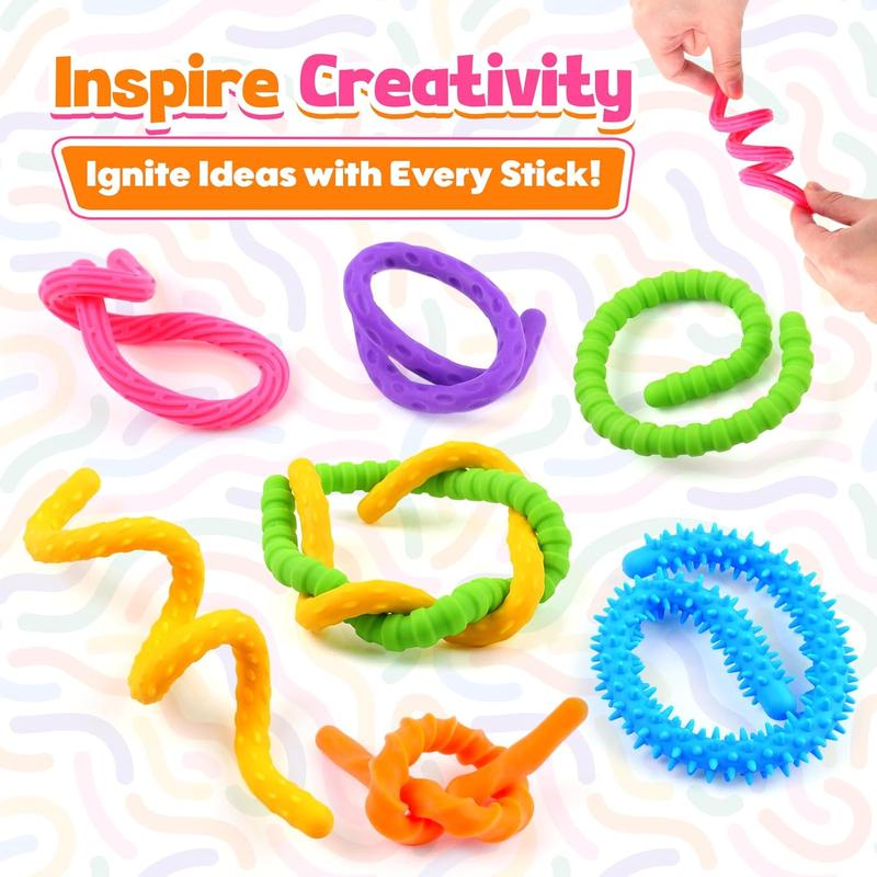 Lesong Sensory Stick Fidget Toys 6 Pack Textured Calming Toys for Autism Kids Teacher Classroom Must Haves Anxiety Relief Fidgets for Students Travel Activities Essential