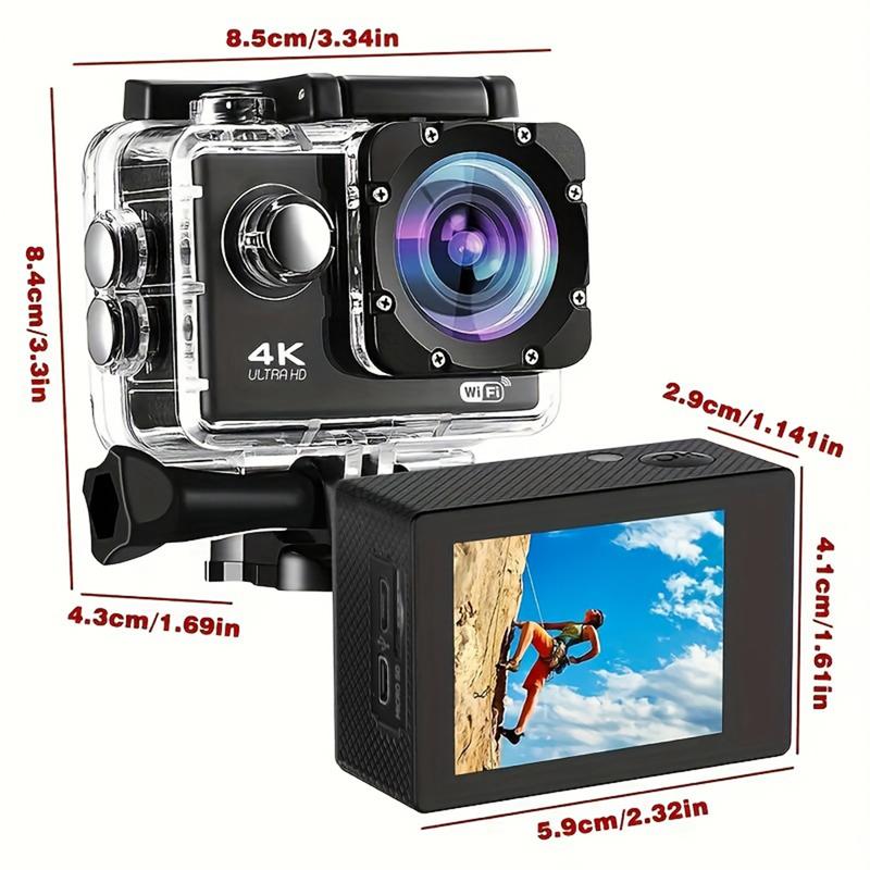 Wireless Action Camera with Ultra HD Video,12MP Photos, HDR, Daily Streaming,Stabilization,Vlogging Camera,Good Choice for Outdoorfun and Gift-giving