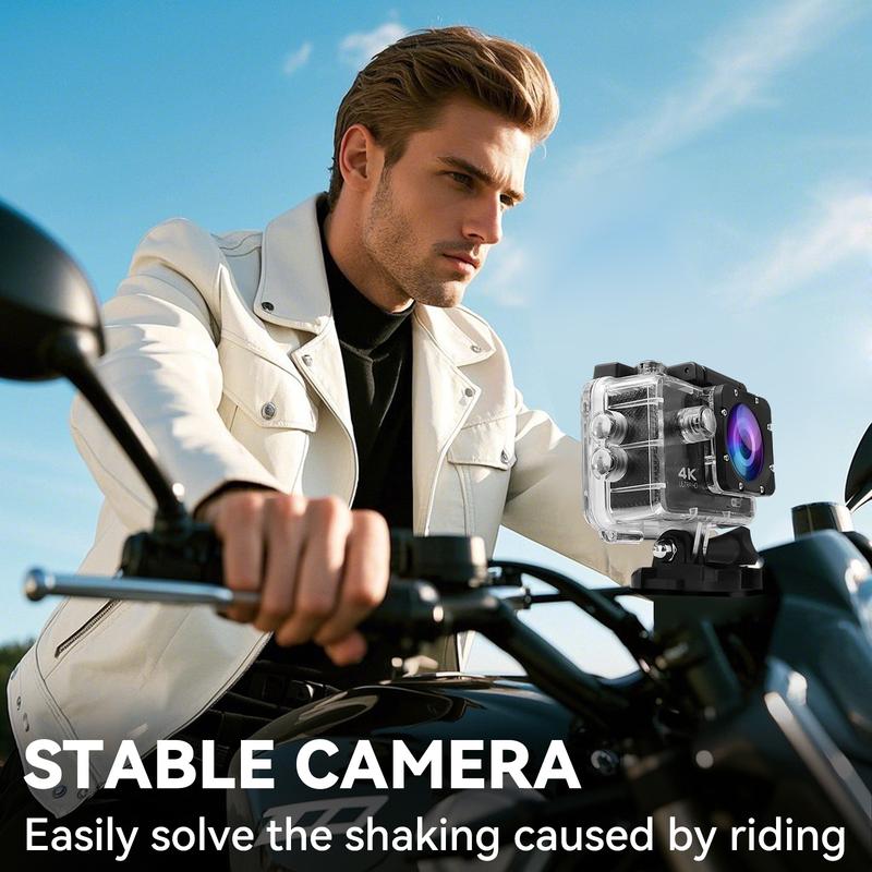 Wireless Action Camera with Ultra HD Video,12MP Photos, HDR, Daily Streaming,Stabilization,Vlogging Camera,Good Choice for Outdoorfun and Gift-giving