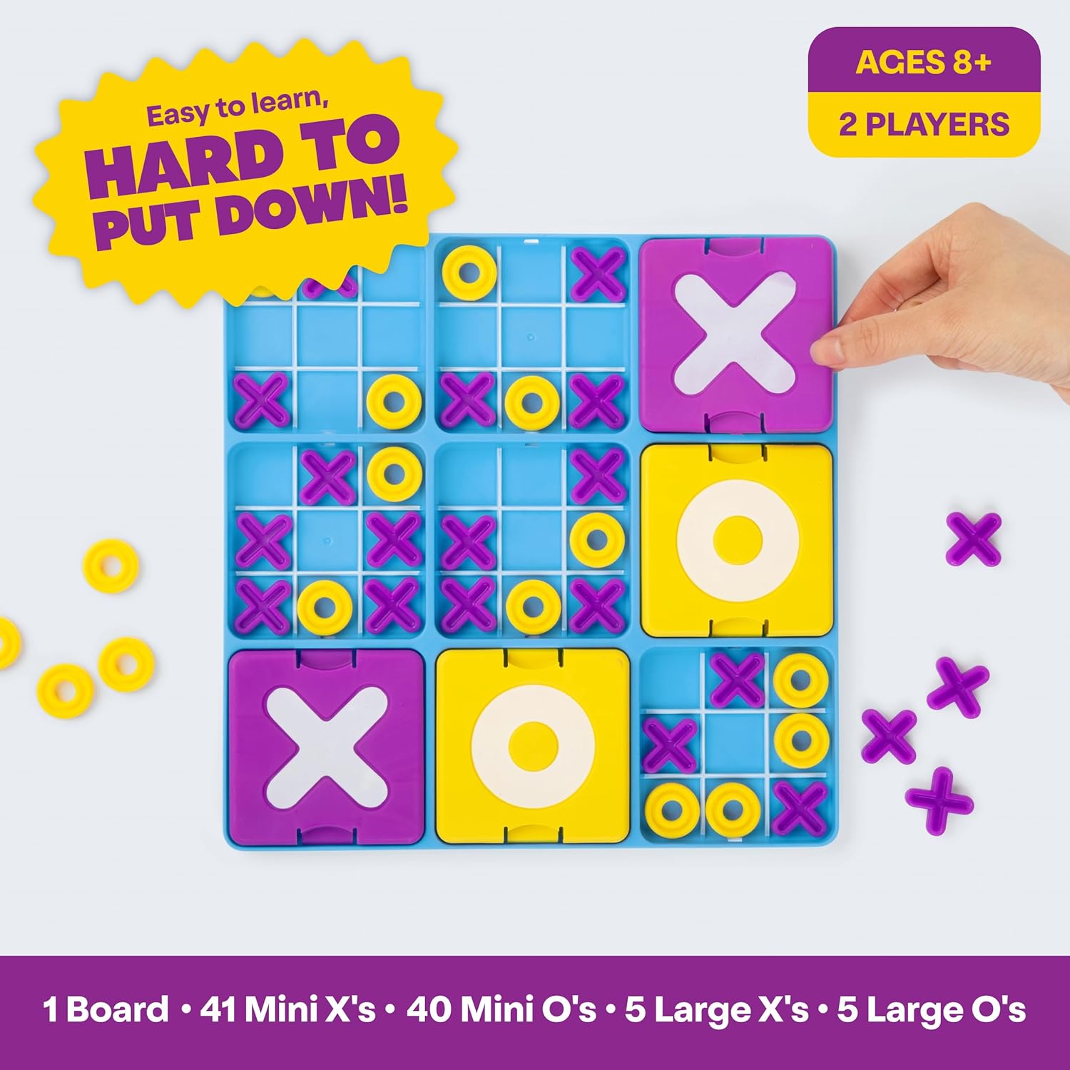 What Do You Meme? Ultimate Tic Tac Toe™ by Relatable, Fun Board Games for Family Gatherings, Great Games for Kids 8+, Includes 1 Board, 41 Mini X's, 40 Mini O's, 5 Large X's, 5 Large O's