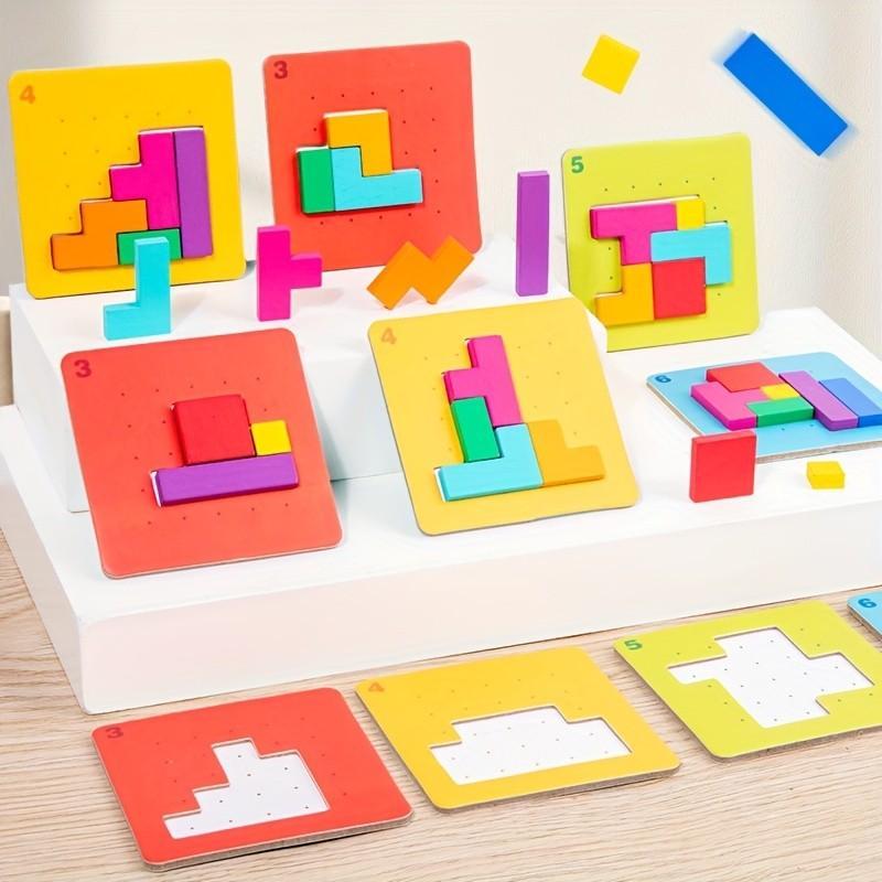 Quick Thinking Puzzle Blocks, Wooden Brain Teaser Game, Spatial Awareness & Problem-solving Toy, Educational Gift for Birthdays