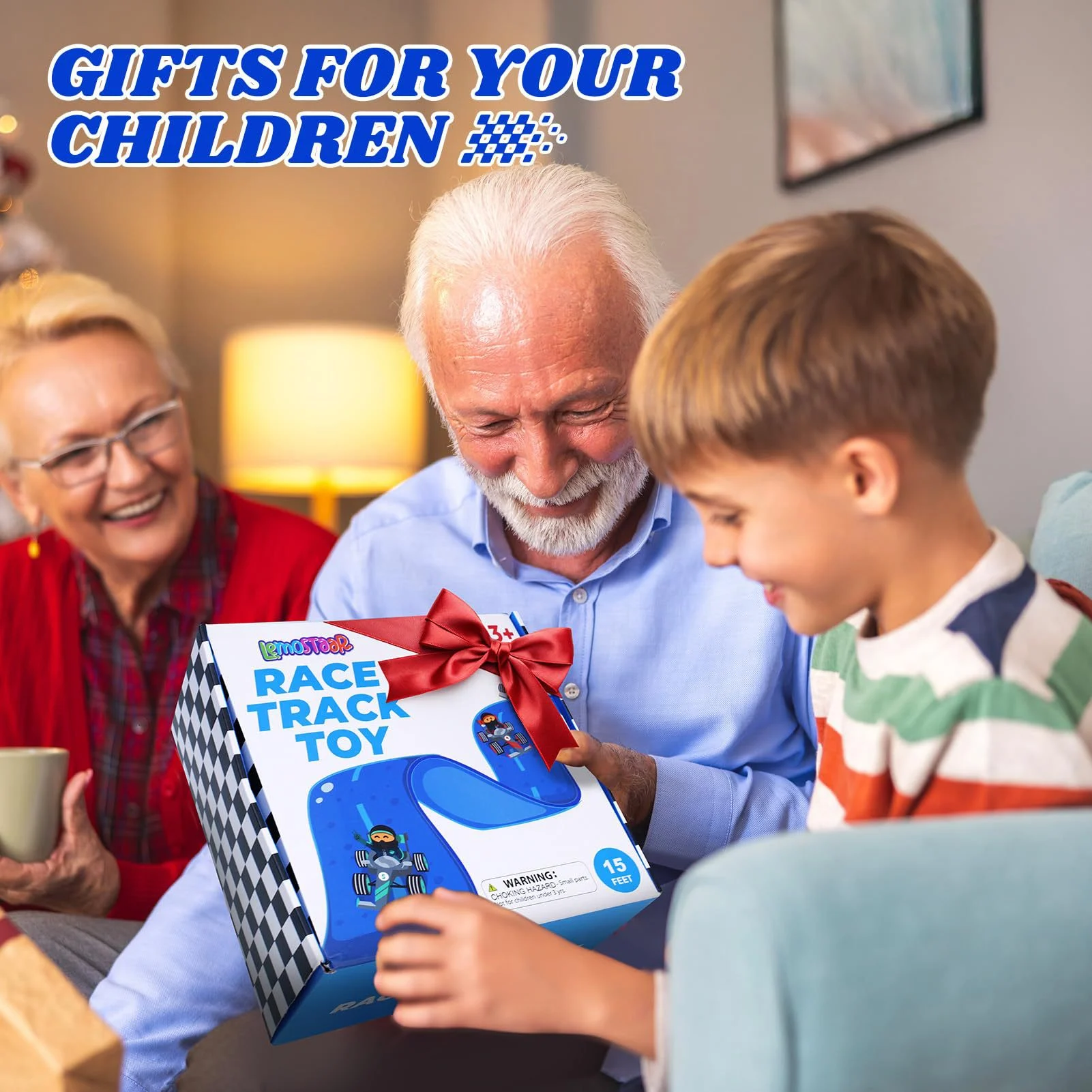 Flex Tracks 15Ft for Kids, STEM Flexible Race Car Ramp Track with 4 Small Racecars 12 Suction Cups and 1 Hook, Compatible with Hot Wheels and Diecast 1/64th Cars, Rolls Up Portable Racetrack for Ages 3 & Up,