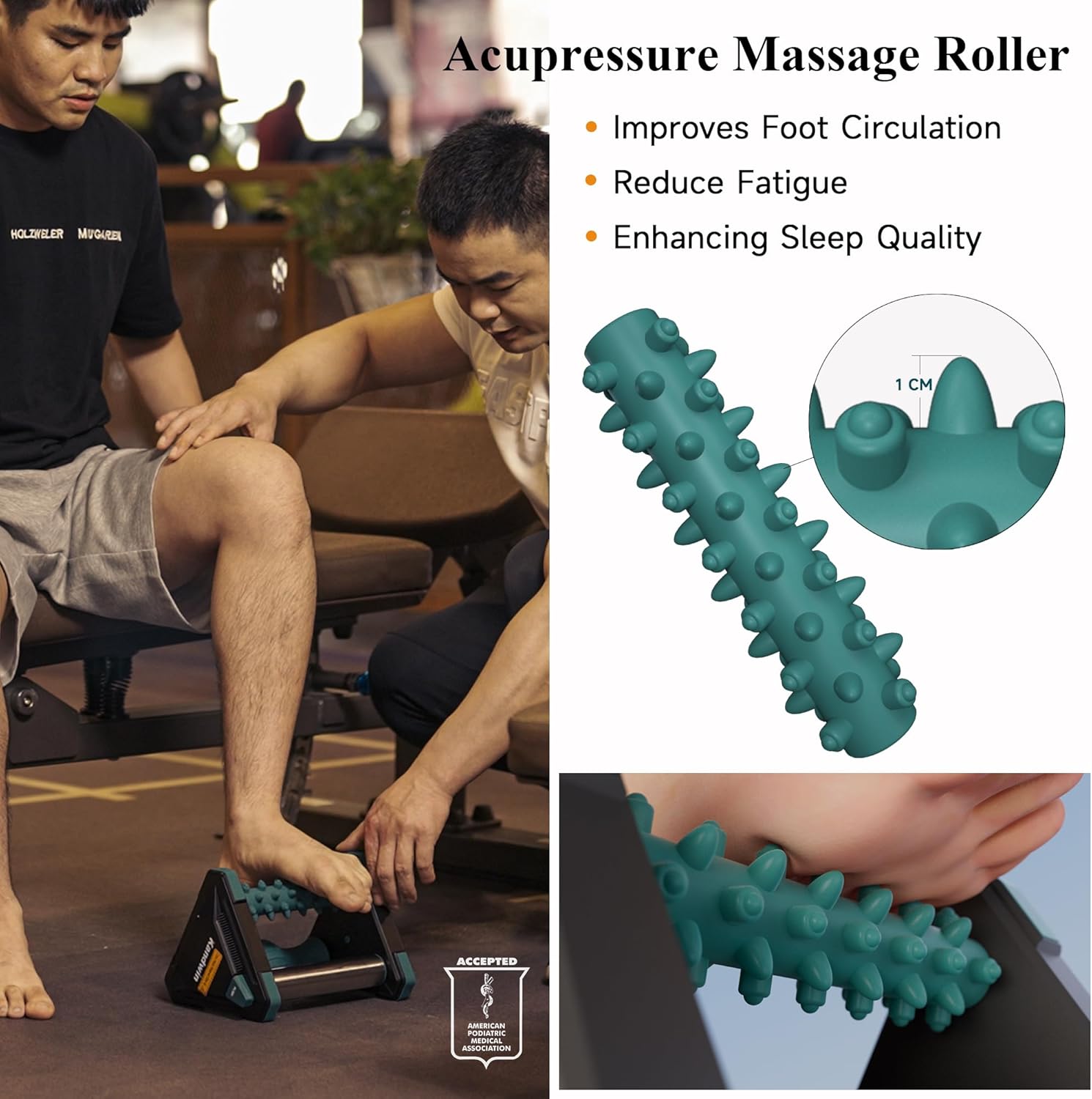 Icing Plantar Fasciitis Relief in Seconds, Foot Massager for Circulation and Pain Relief, Reflexology Massage Tools with Ice Pack, Foot Roller for Neuropathy Pain Relief, Foot Health, Green