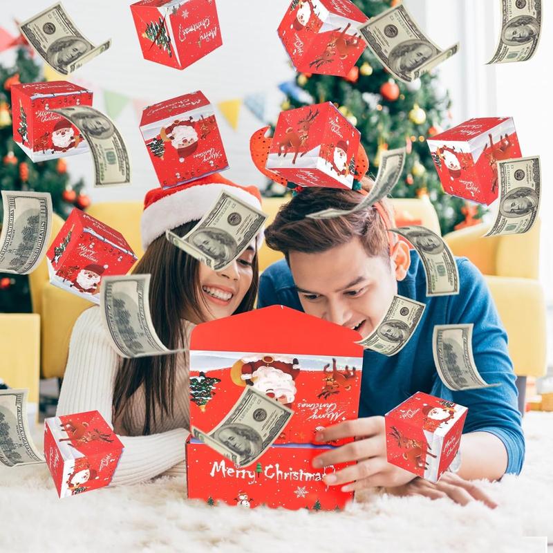 Surprise Gift Box Explosion Unique Folding Bouncing Red Envelope Cash Box with Confetti