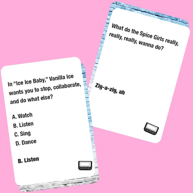 Lyrically Correct Pop Quiz 90s & 2000s Edition Music Trivia Game