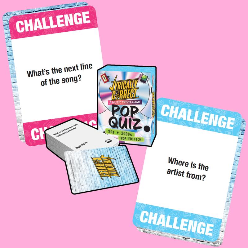 Lyrically Correct Pop Quiz 90s & 2000s Edition Music Trivia Game