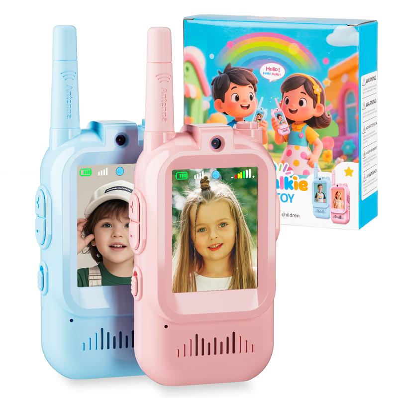 Aontess Kids Video Walkie Talkies Toys- 2 Pack, Long Range, No internet connection required, with Camera, Ideal for 3 - 12 Year Olds, Perfect for Outdoor Play & Indoor Fun