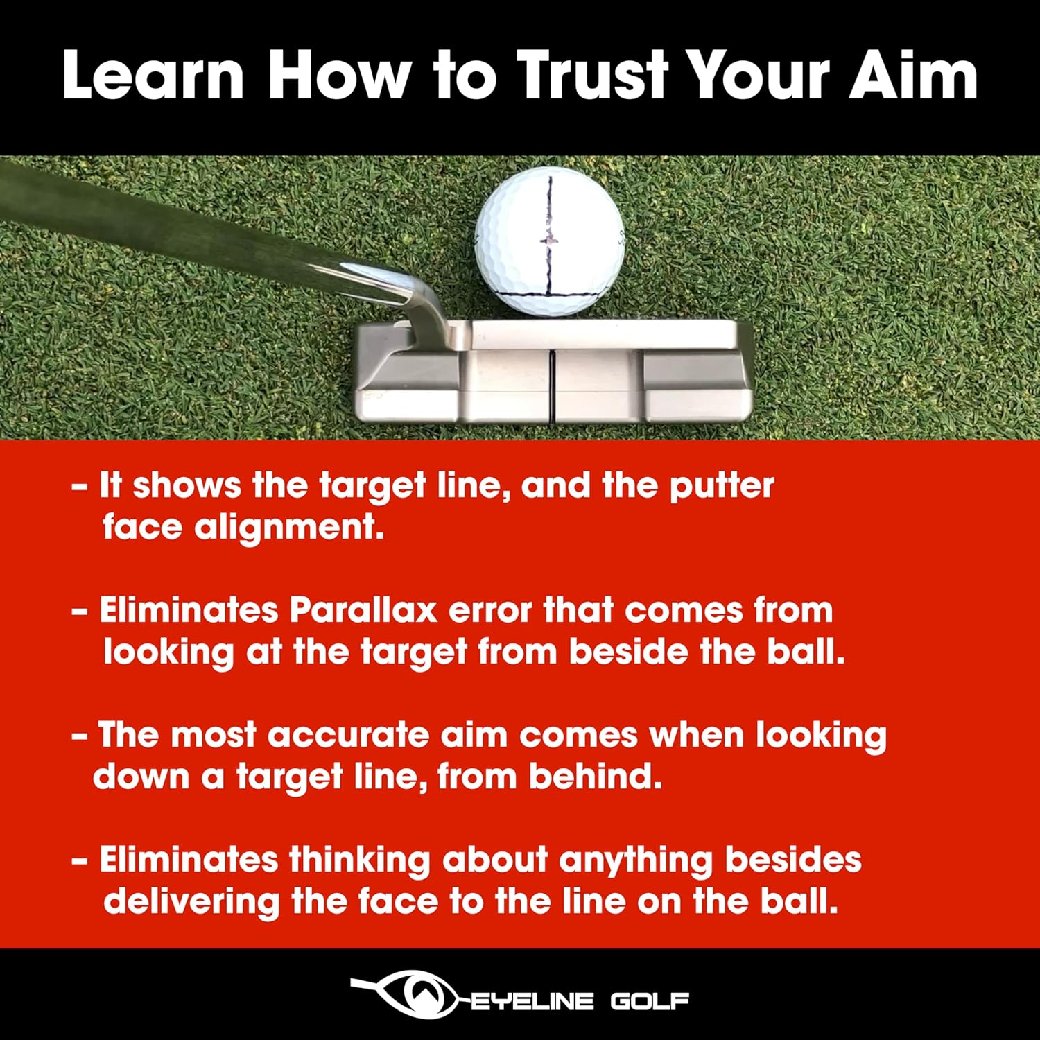 EyeLine Golf Impact Ball Liner 3-Pack with Marker by Hank Haney - Easy Ball Marking Stencil for Accurate Putter Face & Target Line, USGA Legal, Precision Putting Alignment Tool Used by Tour Players