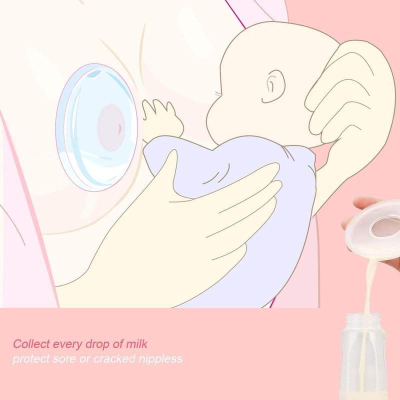 Nursing Cups for Breastfeeding Moms, Milk Saver Shells to Catch Leaks, Soft Silicone, BPA-Free, Reusable Breast Milk Collector (Pack of 2)