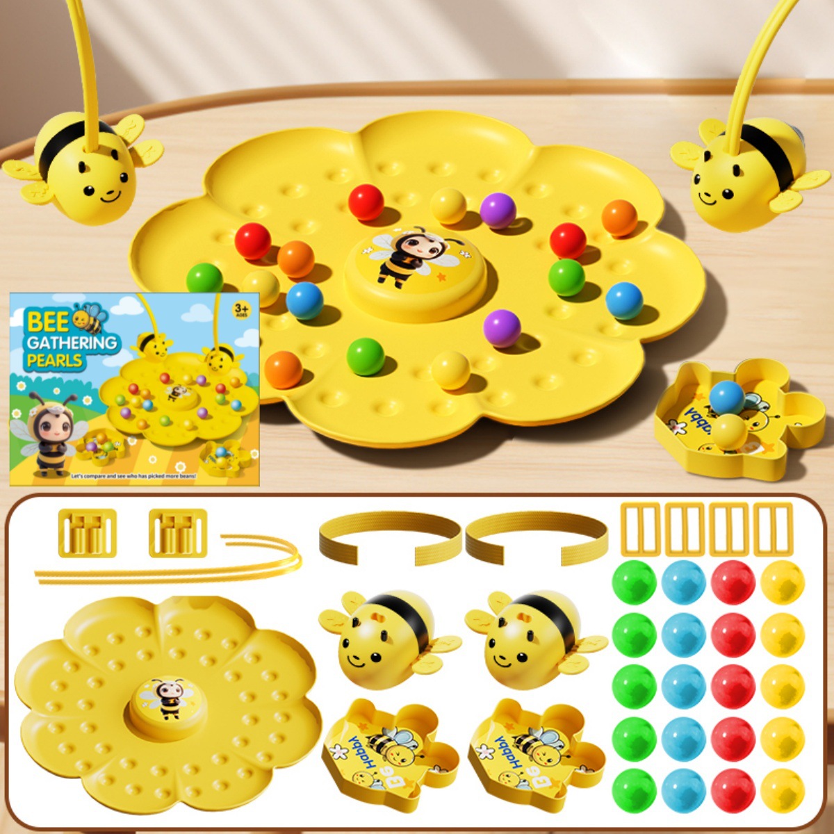 Fun Family Games for Kids and Adults,Colorful Multifunctional Magnetic Bee Toy String Game