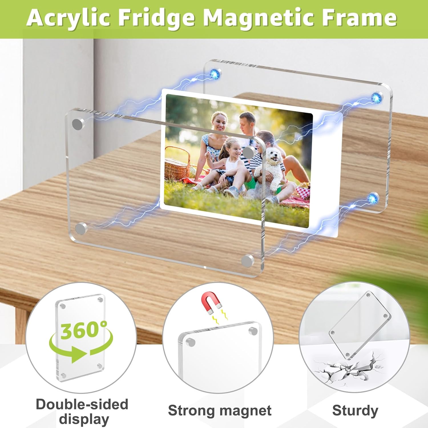 6 Pack Magnetic Picture Frames for Refrigerator, 2.36