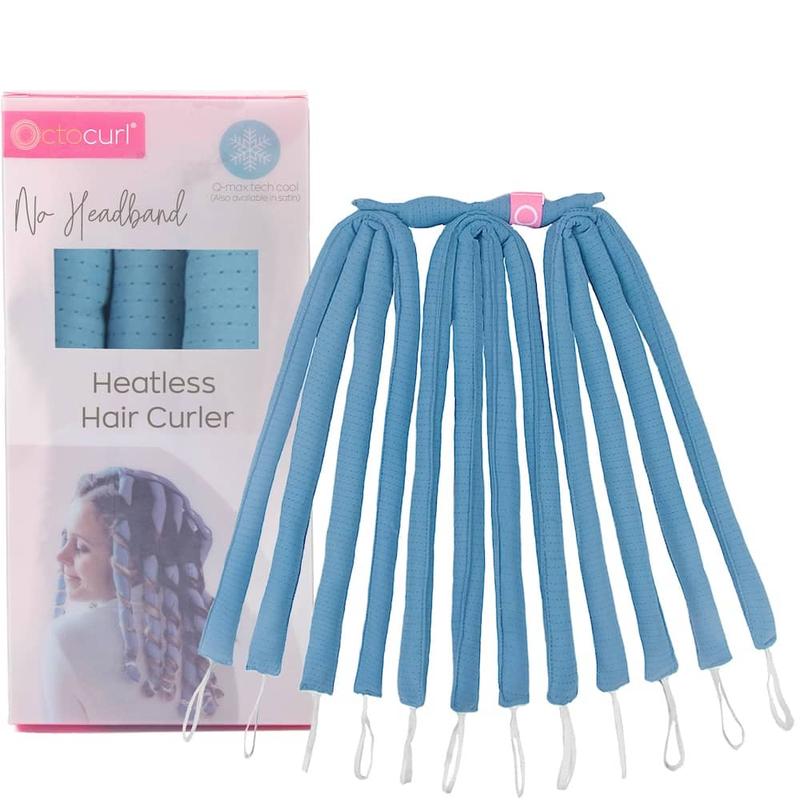 Octocurl No Headband Heatless Hair Curler Q-Max Cool Fabric Soft Curlers for All Hair Types 12 Rollers for Loose Curls & Voluminous Styles Versatile Styling Tool - Curlrollers