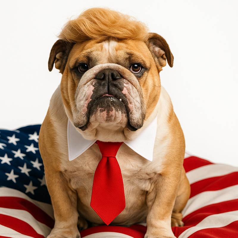 2 Piece Hilarious Halloween Costume for Cats & Dogs with Red Tie & Blonde Wig - Easy On/Off Design for Pet Festivals