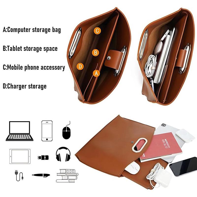 Oceantree 2PCS Laptop Bag for Women Handbag, Waterproof Leather for Laptops and iPad Cases