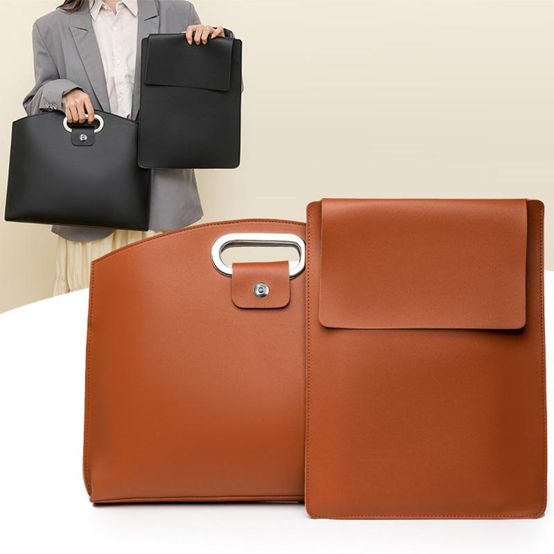 Oceantree 2PCS Laptop Bag for Women Handbag, Waterproof Leather for Laptops and iPad Cases